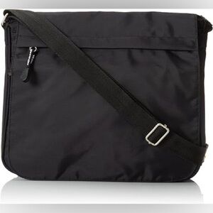 Derek Alexander Full Flap Nylon Messenger Bag Black